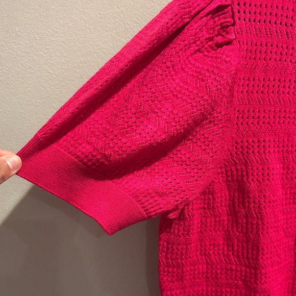 Bebe Women's Vibrant Pink Knit Blouse - Picture 2 of 7